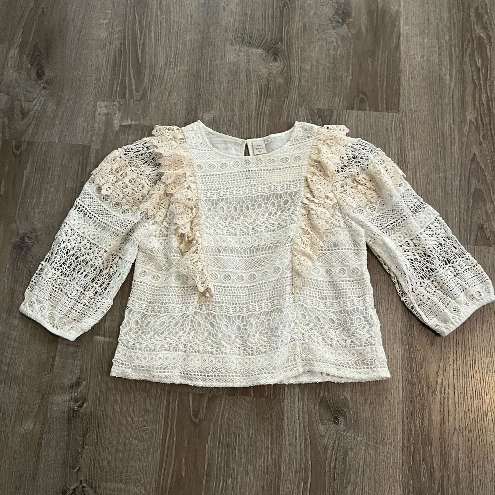 Anthropologie Seen Worn Kept Serena Lace Blouse